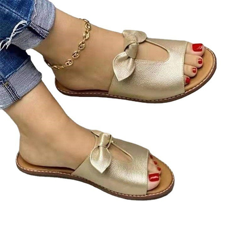 Damen elegante Pantoletten mit modischem Schleifenakzent und komfortablem Fußbett Heidi-Mode