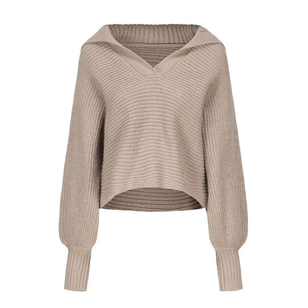 Damen lässiger Oversized Pullover mit strukturierten Ärmeln Heidi-Mode