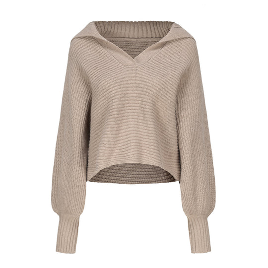 Damen lässiger Oversized Pullover mit strukturierten Ärmeln Heidi-Mode