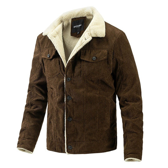 Herren kuschelige Cord-Jacke mit warmem Futter Heidi-Mode