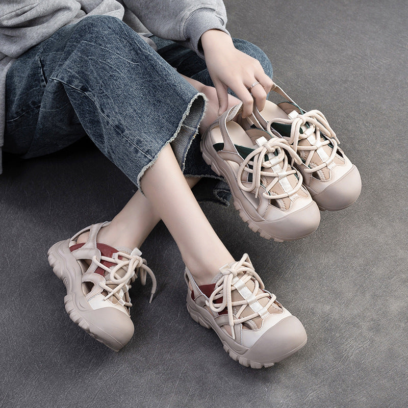 Frau Outdoor Freizeit-Sandalen mit atmungsaktiven Mesh-Einsätzen und rutschfester Sohle Heidi-Mode