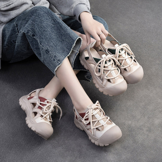 Frau Outdoor Freizeit-Sandalen mit atmungsaktiven Mesh-Einsätzen und rutschfester Sohle Heidi-Mode