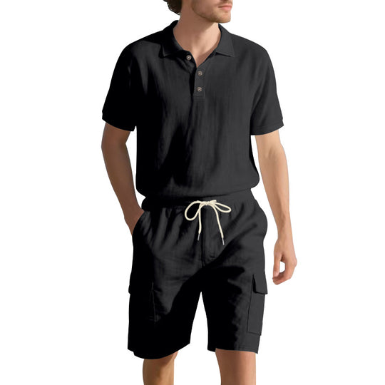 Herren Freizeit-Set mit atmungsaktivem Polo-Shirt und komfortablen Shorts Heidi-Mode