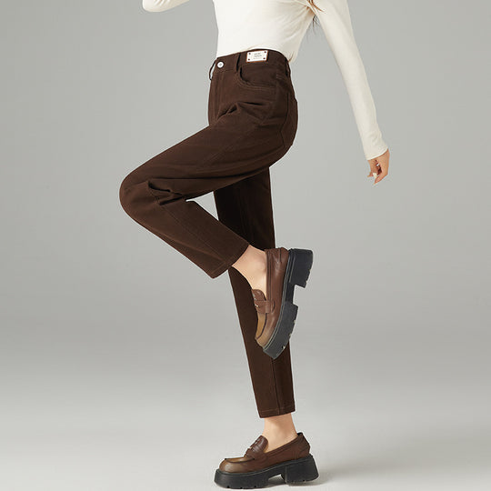 Damen Hochwertige, bequeme Baumwollhose mit klassischem Schnitt und praktischen Taschen Heidi-Mode