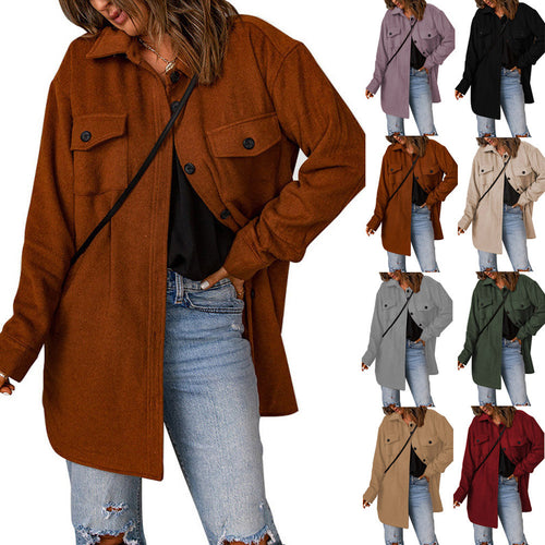 Damen Overshirt-Jacke mit praktischen Brusttaschen und schickem Schnitt Heidi-Mode