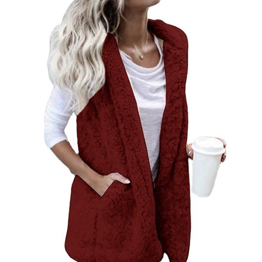 Damen Kuschelige Fleece-Weste mit ergonomischem Schnitt und großen Taschen Heidi-Mode