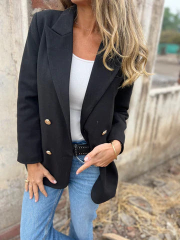 Damen eleganter und bequemer Blazer mit doppelter Knopfleiste Heidi-Mode