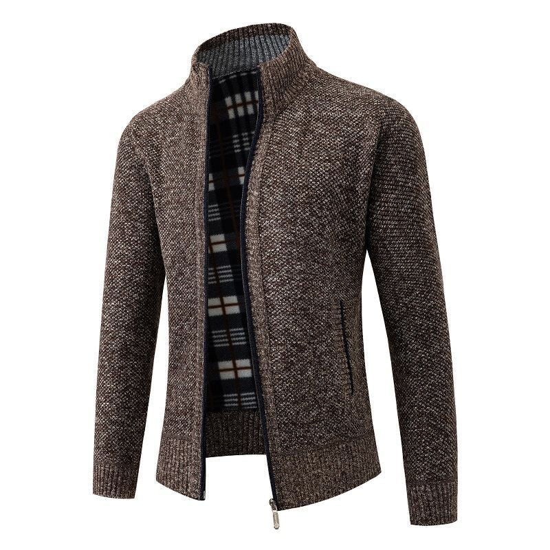 Herren modische Strickjacke mit hohem Kragen und hohem Komfort Heidi-Mode