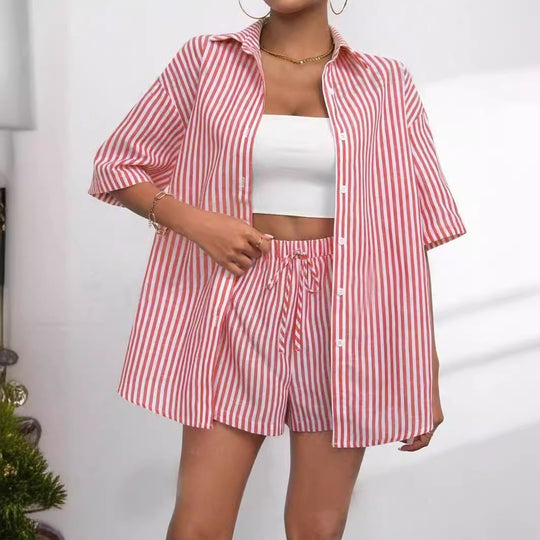 Damen lässiges Hemd und Shorts Set Heidi-Mode