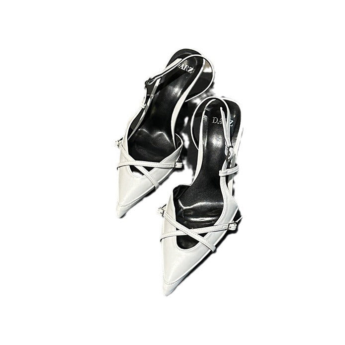 Damen Slingback Pumps mit zarten Riemen und spitzem Zehen Heidi-Mode