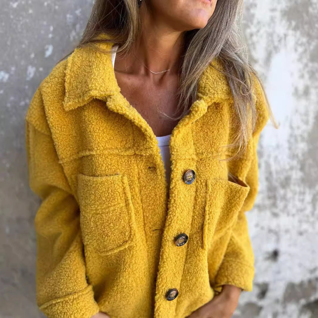 Damen Kuschelige und modische Fleecejacke mit praktischen Taschen Heidi-Mode