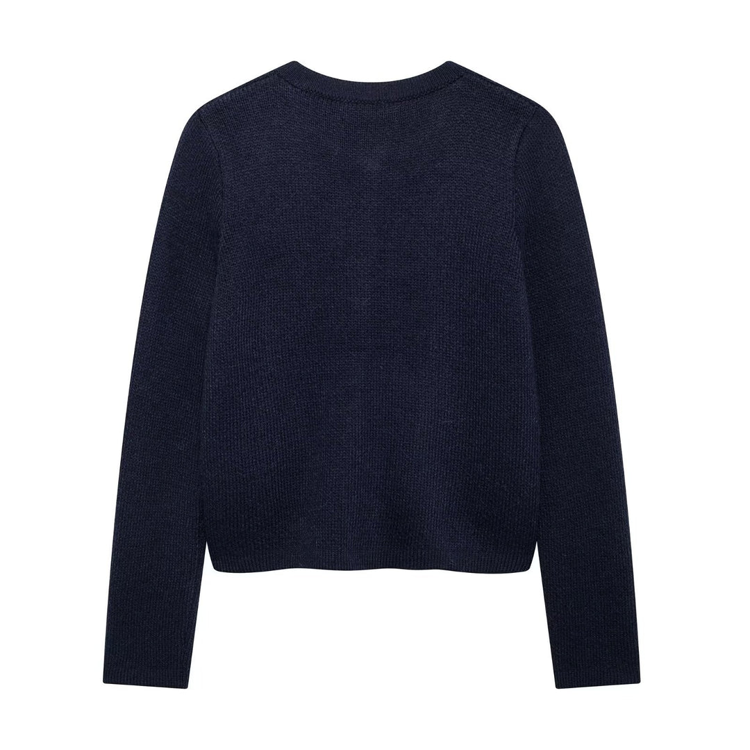 Damen Strickjacke mit schimmernden Knöpfen und Taschen Heidi-Mode