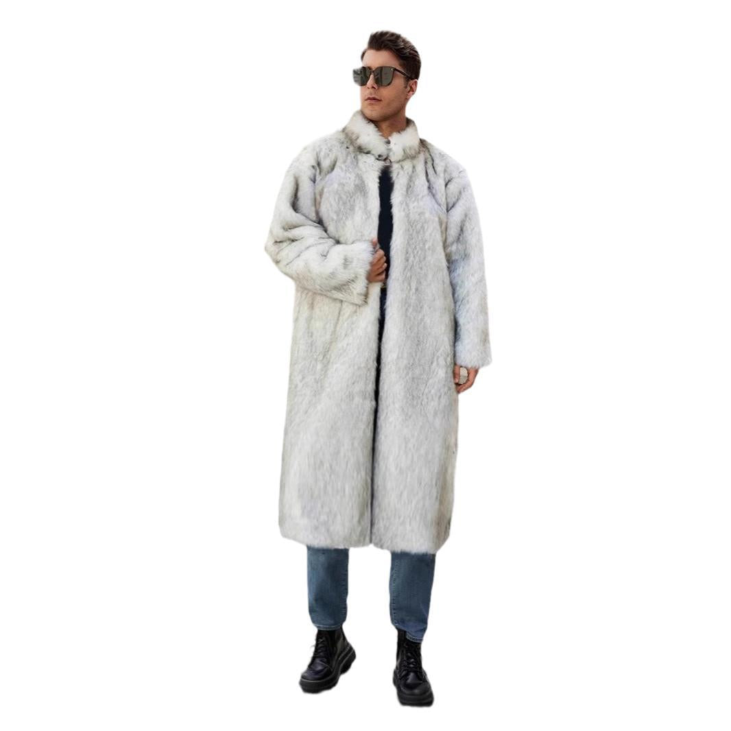 Herren Eleganter und kuscheliger Langmantel aus Kunstfell Heidi-Mode