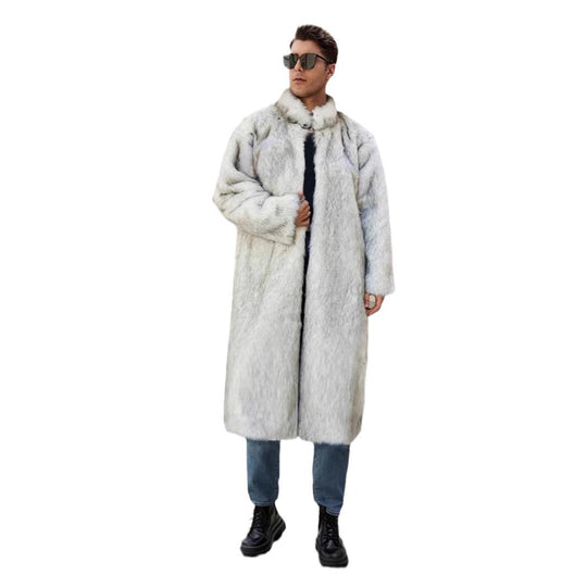 Herren Eleganter und kuscheliger Langmantel aus Kunstfell Heidi-Mode