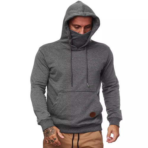 Herren Kapuzenpullover mit multifunktionalem Kragen Heidi-Mode