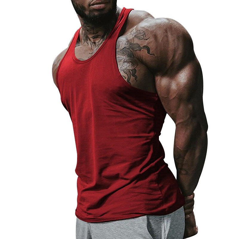 Herren atmungsaktives Fitness Tanktop mit Racerback-Design und körperbetontem Schnitt Heidi-Mode