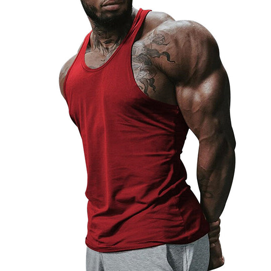 Herren atmungsaktives Fitness Tanktop mit Racerback-Design und körperbetontem Schnitt Heidi-Mode