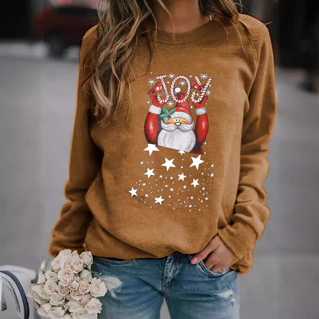 Damen Sweatshirt mit festlichem Weihnachtsmotiv Heidi-Mode