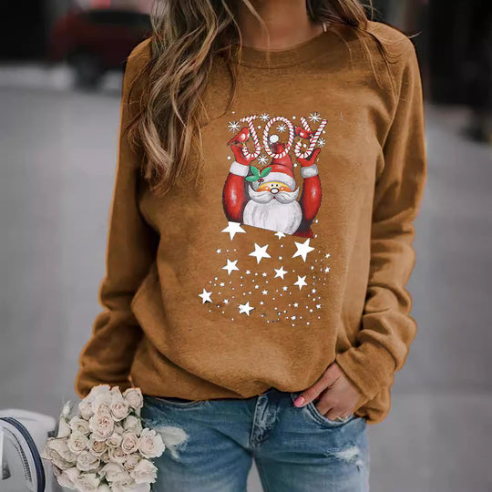 Damen Sweatshirt mit festlichem Weihnachtsmotiv Heidi-Mode