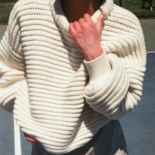 Damen lässiger Pullover im Strukturstrickdesign mit oversize Schnitt Heidi-Mode