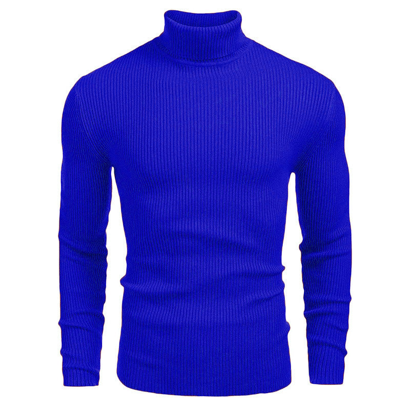 Herren Rollkragenpullover aus feinem Rippstrickmaterial Heidi-Mode