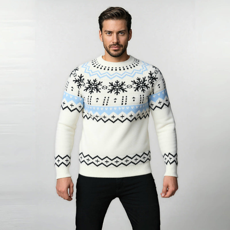 Herren Strickpullover mit winterlichem Muster Heidi-Mode