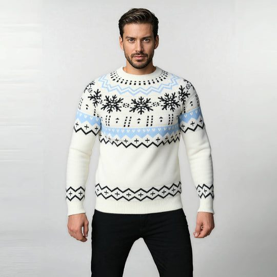 Herren Strickpullover mit winterlichem Muster Heidi-Mode