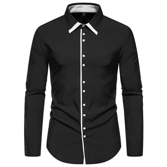 Herren elegantes Slim-Fit Hemd mit kontrastierendem Kragen und hochwertigen Stoffdetails Heidi-Mode