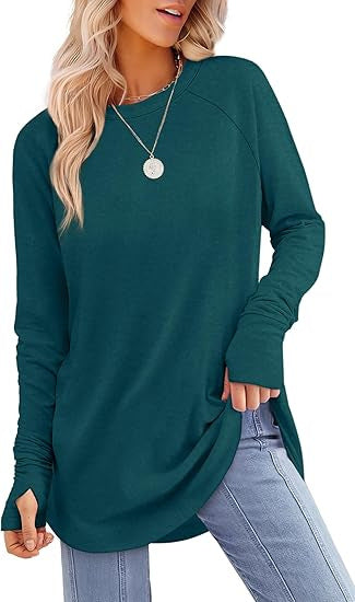 Damen lässiger Langarmshirt mit modernem Schnitt Heidi-Mode
