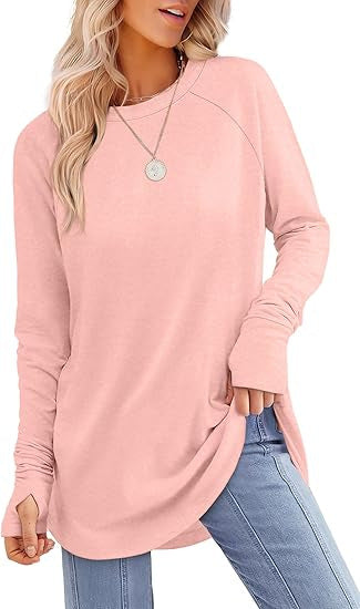 Damen lässiger Langarmshirt mit modernem Schnitt Heidi-Mode