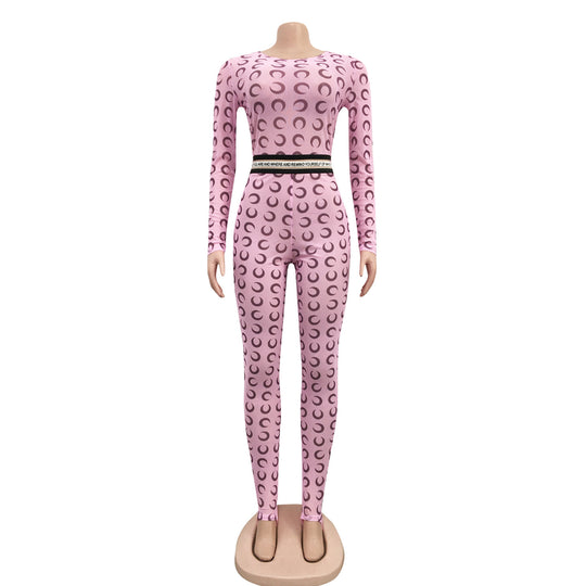 Damen Sportlicher Jumpsuit mit einzigartigem Muster und figurbetonter Passform Heidi-Mode
