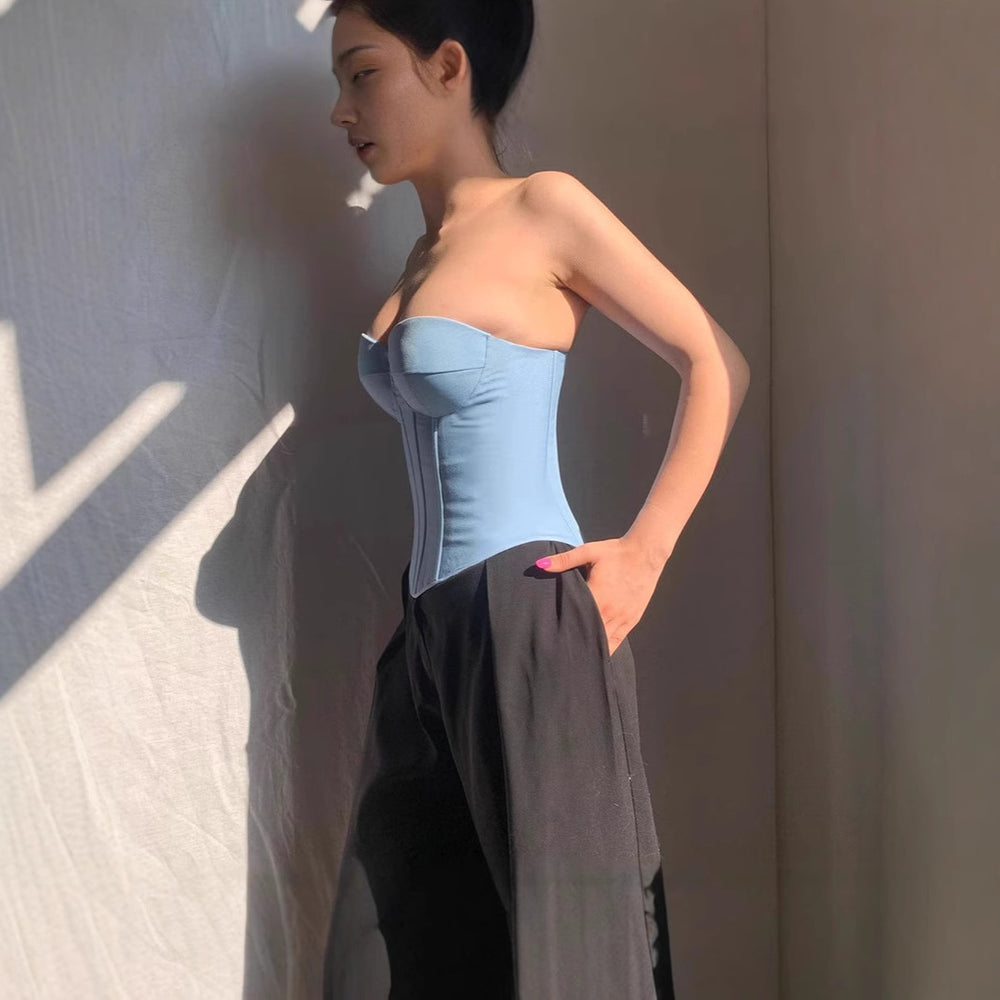 Damen Korsettoberteil mit verstärktem Bustier Heidi-Mode