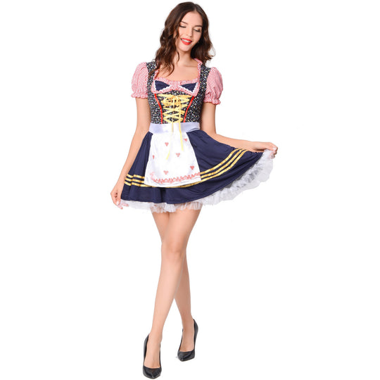 Damen Trachtenkleid mit verspielten Rüschendetails und eleganter Schürze Heidi