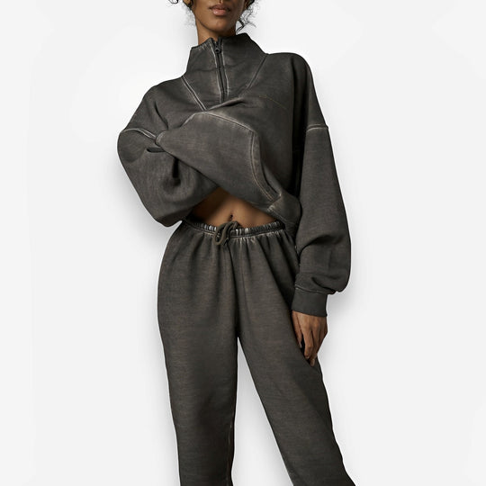 Heidi-Mode | Street Style Halb Zip Jacke Anzug