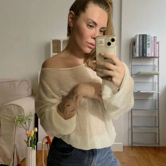 Damen Eleganter Feinstrickpullover mit lässigem Schnitt und Rundhalsausschnitt Heidi-Mode