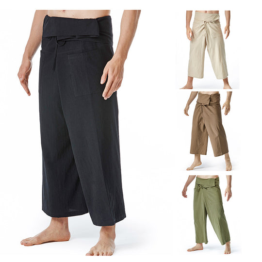 Herren lässige Bundfaltenhose mit praktischen Seitentaschen Heidi-Mode