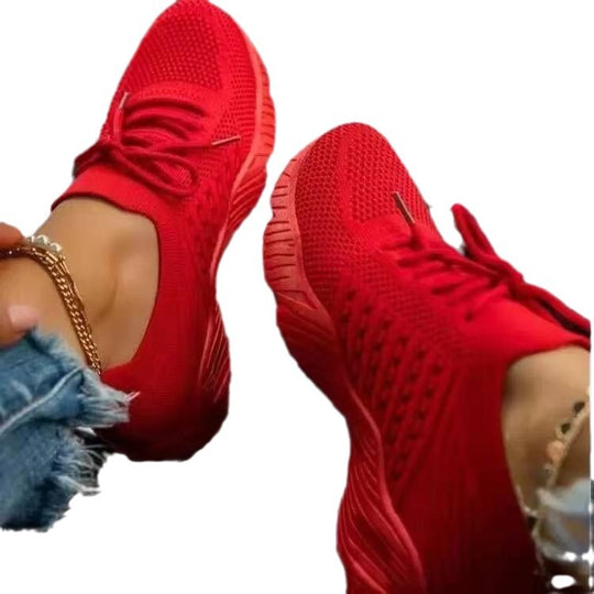 Damen modische Leichtgewicht Sneakers mit atmungsaktivem Strickoberteil und rutschfester Sohle Heidi-Mode
