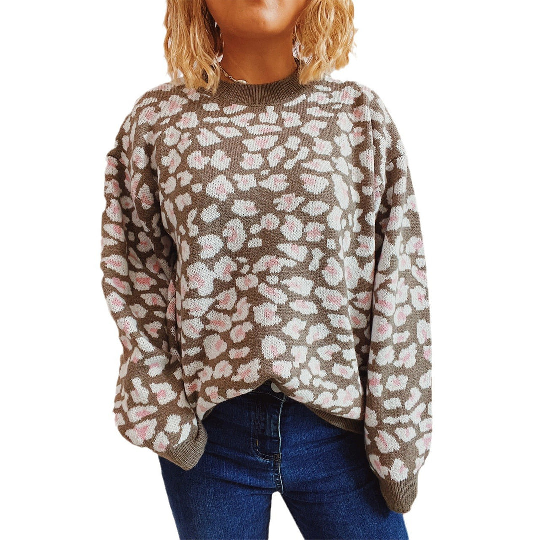 Damen legerer Pullover mit tierischem Muster Heidi-Mode