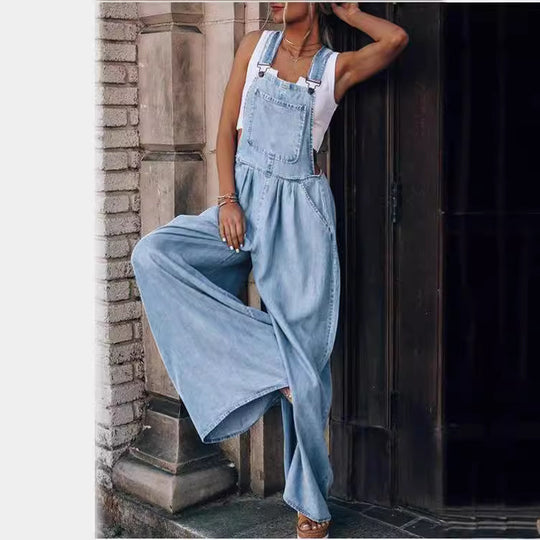 Femme Weite-Leg Denim Overalls Heidi-Mode