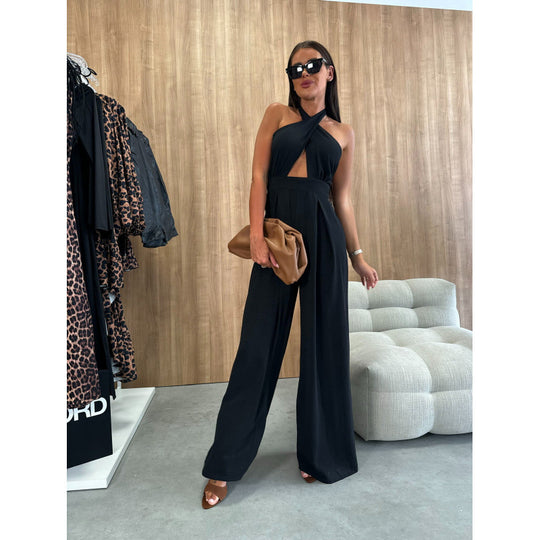 Damen Halter Neck Cutout Jumpsuit Heidi-Mode