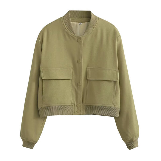 Damen modische Utility-Jacke mit praktischen Taschen und edlem Schnitt Heidi-Mode