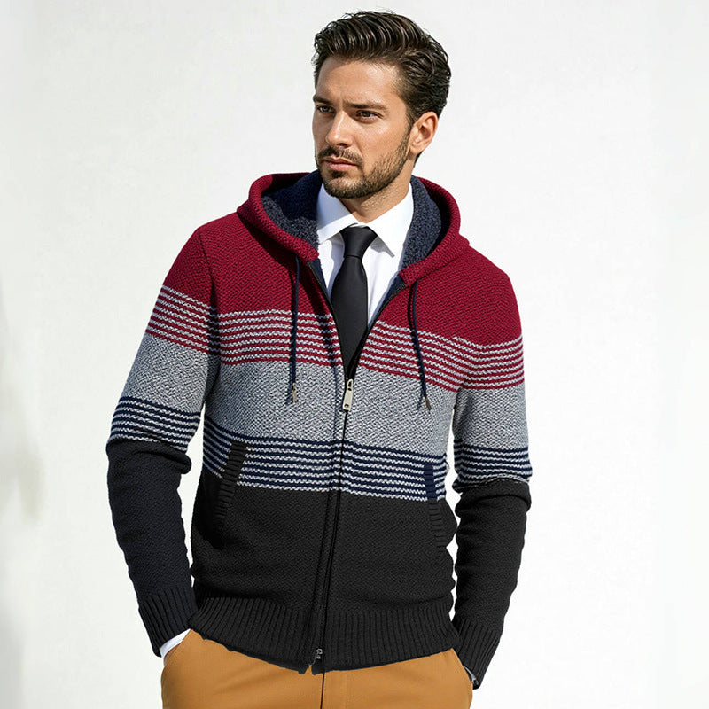 Herren Strickjacke mit Kapuze Heidi-Mode