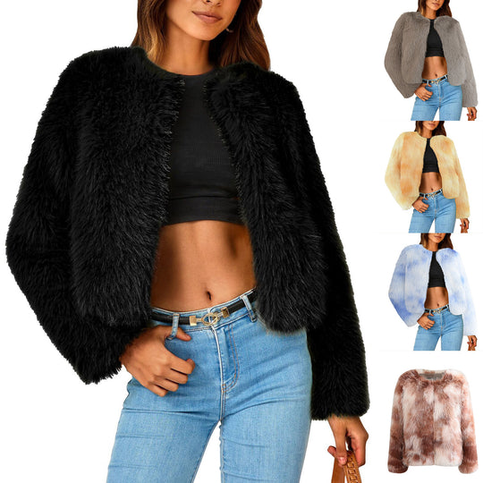 Damen Luxus Kunstpelz Jacke mit eleganten Details Heidi-Mode