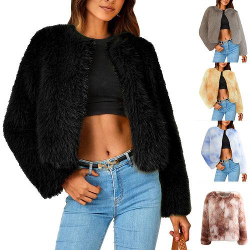 Damen Luxus Kunstpelz Jacke mit eleganten Details Heidi-Mode