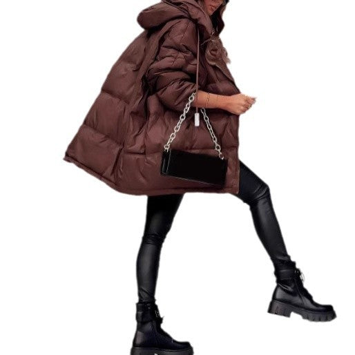 Damen Oversized Steppjacke mit praktischen Taschen und hohem Kragen Heidi-Mode