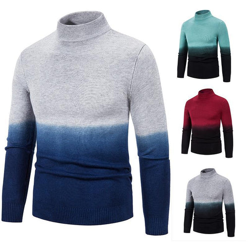 Herren rollkragen Pullover mit Farbverlauf Heidi-Mode