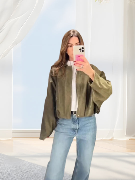 Damen elegante Wildlederjacke Heidi-Mode