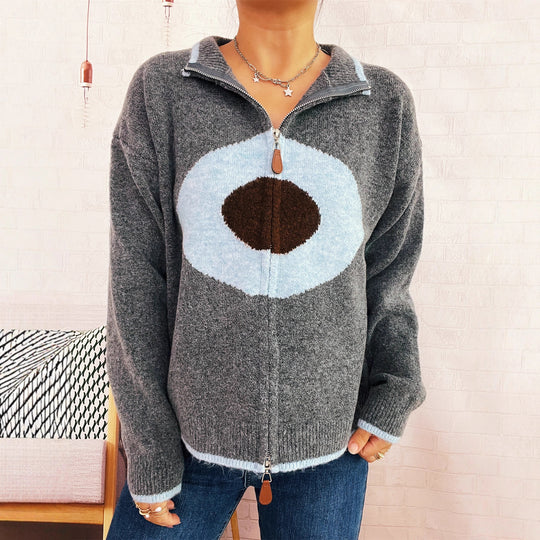 Damen kuscheliger Pullover mit auffälligem Design Heidi-Mode