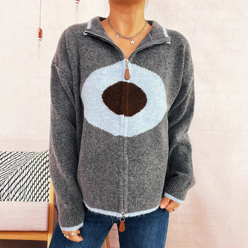 Damen kuscheliger Pullover mit auffälligem Design Heidi-Mode