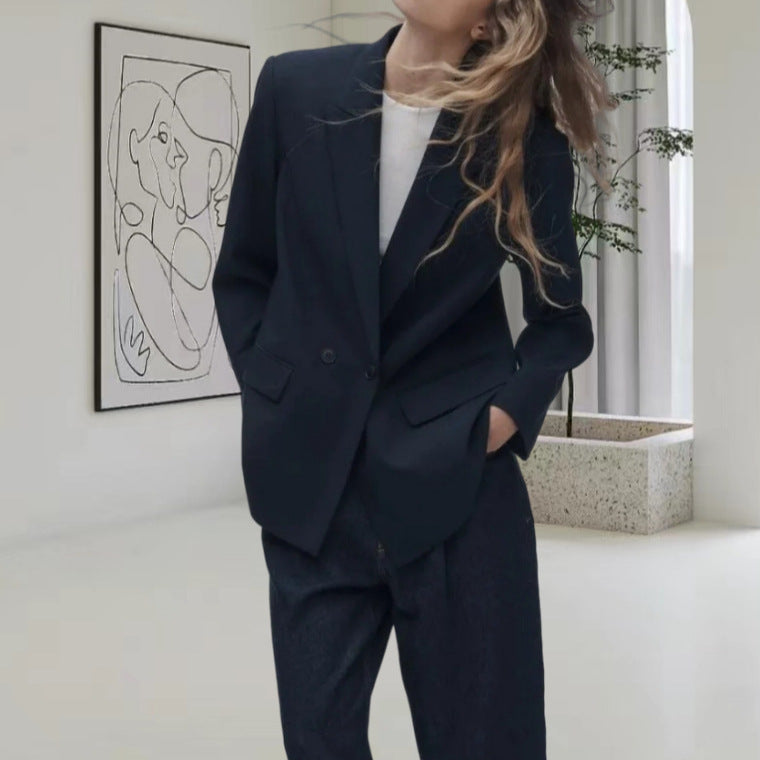 Damen Oversized Blazer mit eleganter Silhouette und dekorativen Knöpfen Heidi-Mode